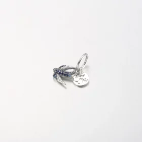 PANDORA Sparkling Swallow & Quote Double Dangle Charm - 792570C01 PANDORA Sparkling Swallow & Quote Double Dangle Charm - 792570C01