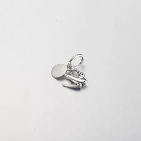 PANDORA Sparkling Swallow & Quote Double Dangle Charm - 792570C01