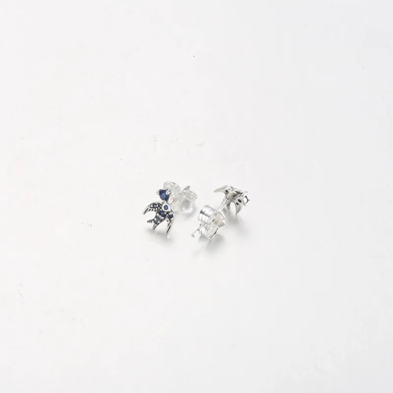 (image for) PANDORA Sparkling Swallow Stud Earrings - 292568C01 - View 6