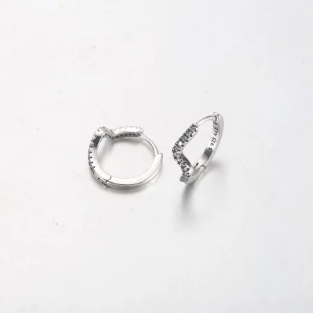 PANDORA Sparkling Wave Hoop Earrings - 292545C01
