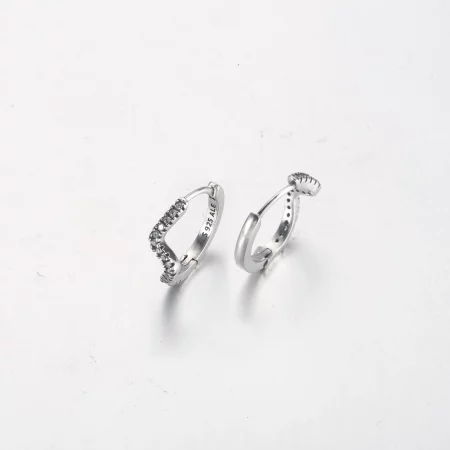 PANDORA Sparkling Wave Hoop Earrings - 292545C01