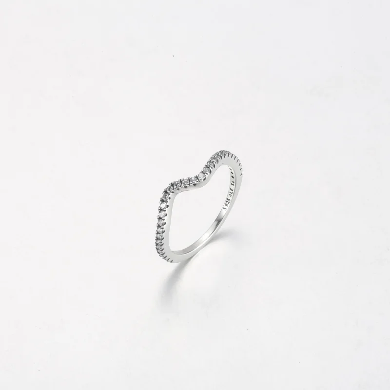 (image for) PANDORA Sparkling Wave Ring - 192539C01 - View 5