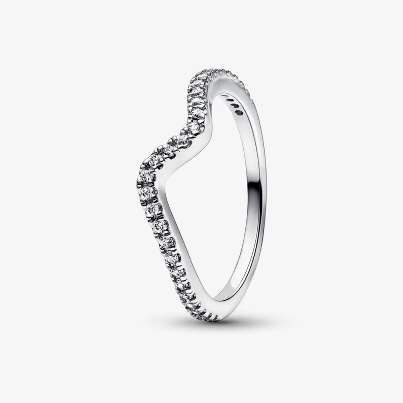 (image for) PANDORA Sparkling Wave Ring - 192539C01 - Product Image