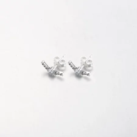 PANDORA Sparkling Wave Stud Earrings - 292544C01