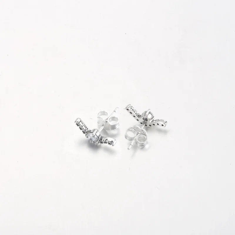 (image for) PANDORA Sparkling Wave Stud Earrings - 292544C01 - View 8