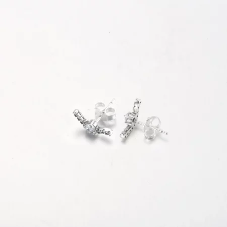 PANDORA Sparkling Wave Stud Earrings - 292544C01