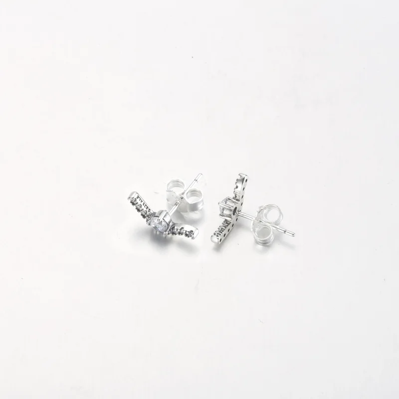(image for) PANDORA Sparkling Wave Stud Earrings - 292544C01 - View 9