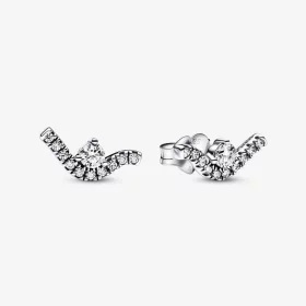 PANDORA Sparkling Wave Stud Earrings - 292544C01 PANDORA Sparkling Wave Stud Earrings - 292544C01