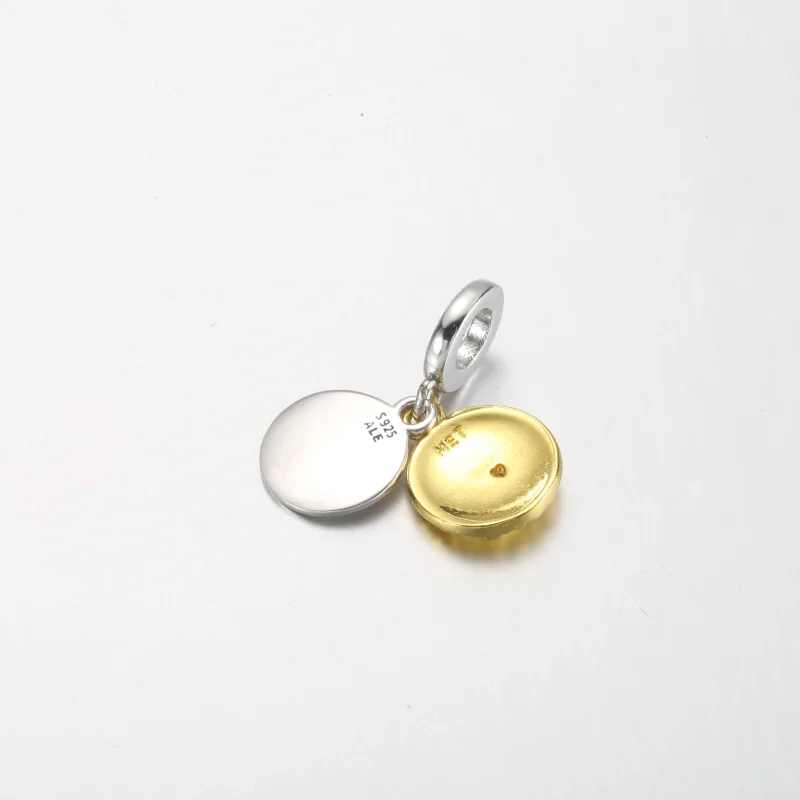 (image for) Pandora Two-tone Daisy Double Dangle Charm - 762341C01 - View 11