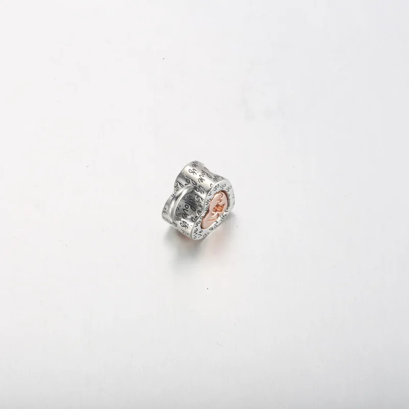 (image for) PANDORA Two-tone Padlock Splittable Heart Charm - 782505C00 - View 7