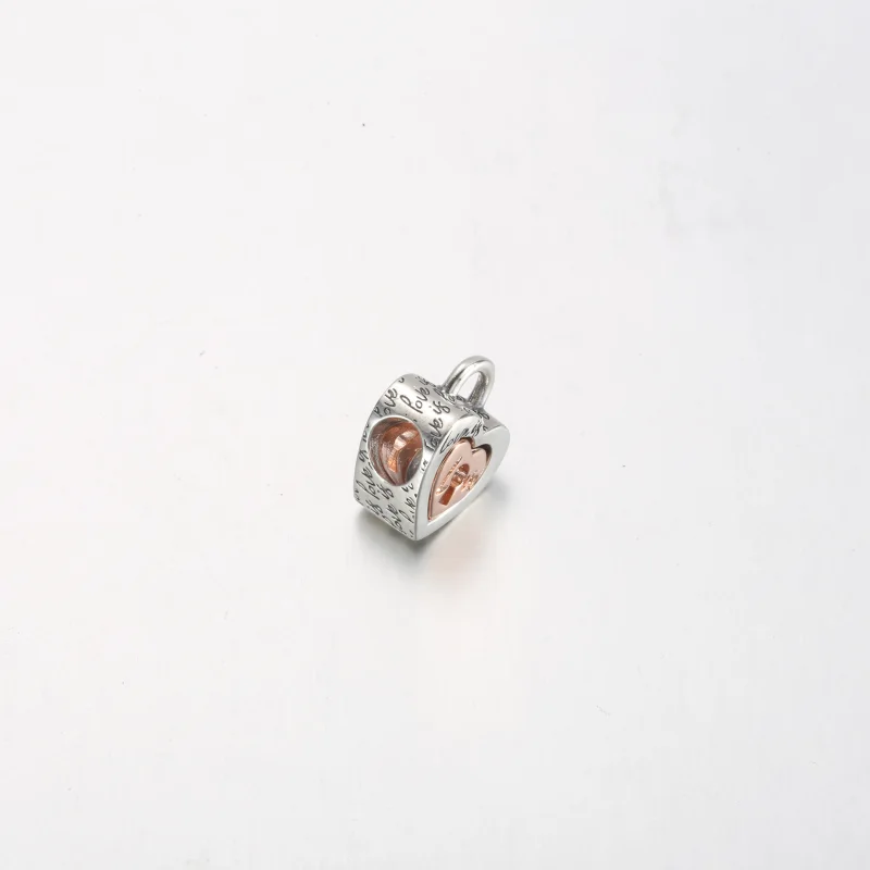 (image for) PANDORA Two-tone Padlock Splittable Heart Charm - 782505C00 - View 10