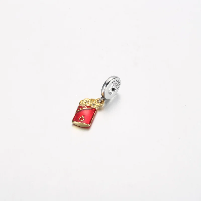 (image for) PANDORA Two-tone Red Envelope Dangle Charm - 762470C01 - View 5