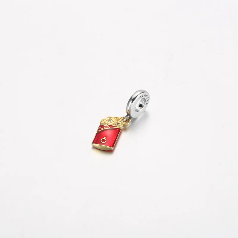 (image for) PANDORA Two-tone Red Envelope Dangle Charm - 762470C01 - View 8