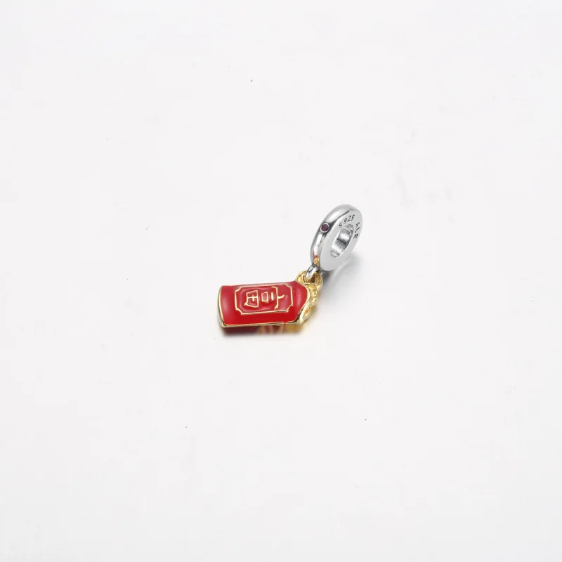(image for) PANDORA Two-tone Red Envelope Dangle Charm - 762470C01 - View 9
