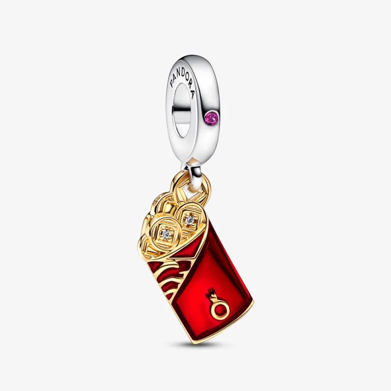 (image for) PANDORA Two-tone Red Envelope Dangle Charm - 762470C01 - Product Image