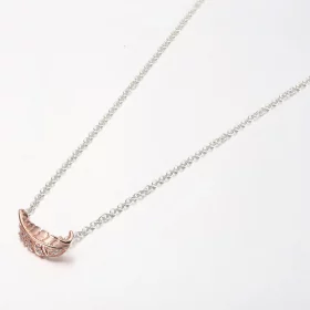 PANDORA Two-Tone Floating Curved Feather Collier Necklace - 382575C01-45 PANDORA Two-Tone Floating Curved Feather Collier Necklace - 382575C01-45