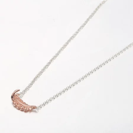 PANDORA Two-Tone Floating Curved Feather Collier Necklace - 382575C01-45