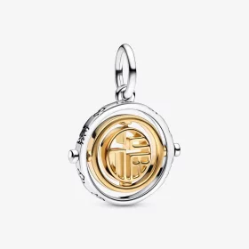 PANDORA Two-tone Fu Spinning Dangle Charm - 762536C00