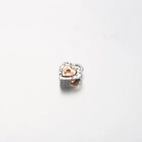 PANDORA Two-tone Padlock Splittable Heart Charm - 782505C00