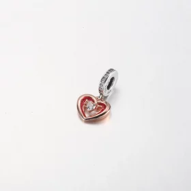 PANDORA Two-tone Radiant Heart Dangle Charm - 782450C01 PANDORA Two-tone Radiant Heart Dangle Charm - 782450C01