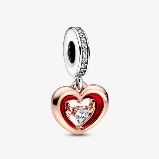 PANDORA Two-tone Radiant Heart Dangle Charm - 782450C01