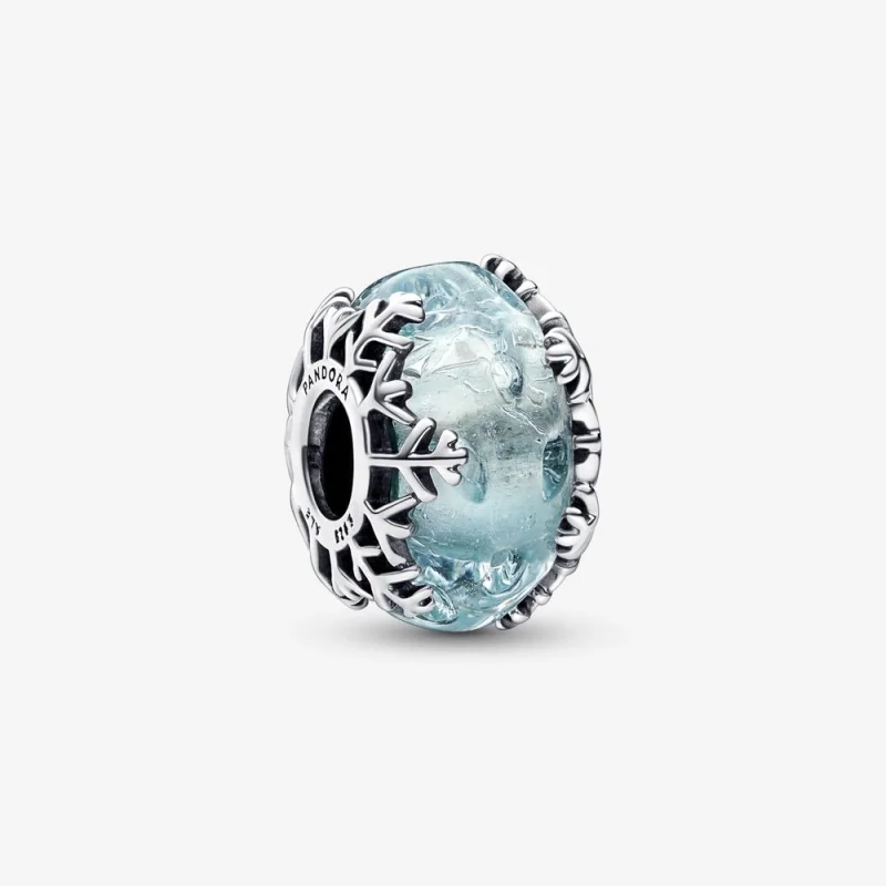 (image for) PANDORA Winter Blue Snowflake Murano Charm - 792377C00 - Product Image
