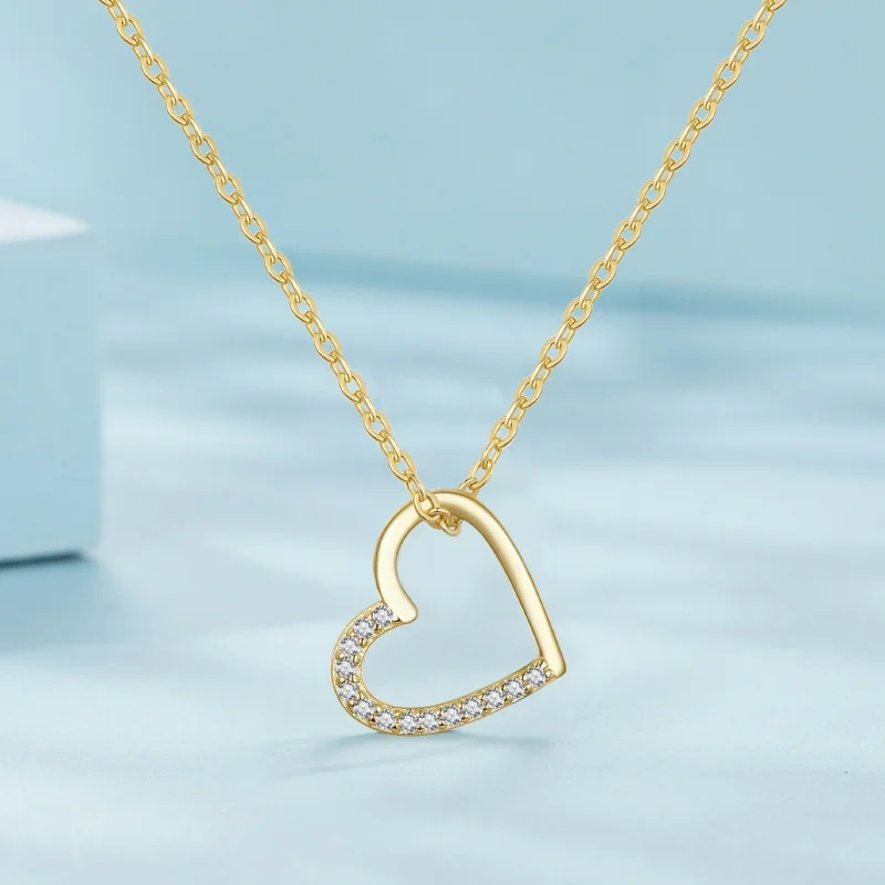 (image for) Pandora Style 14K Heart Necklace - SCN347-B - View 2