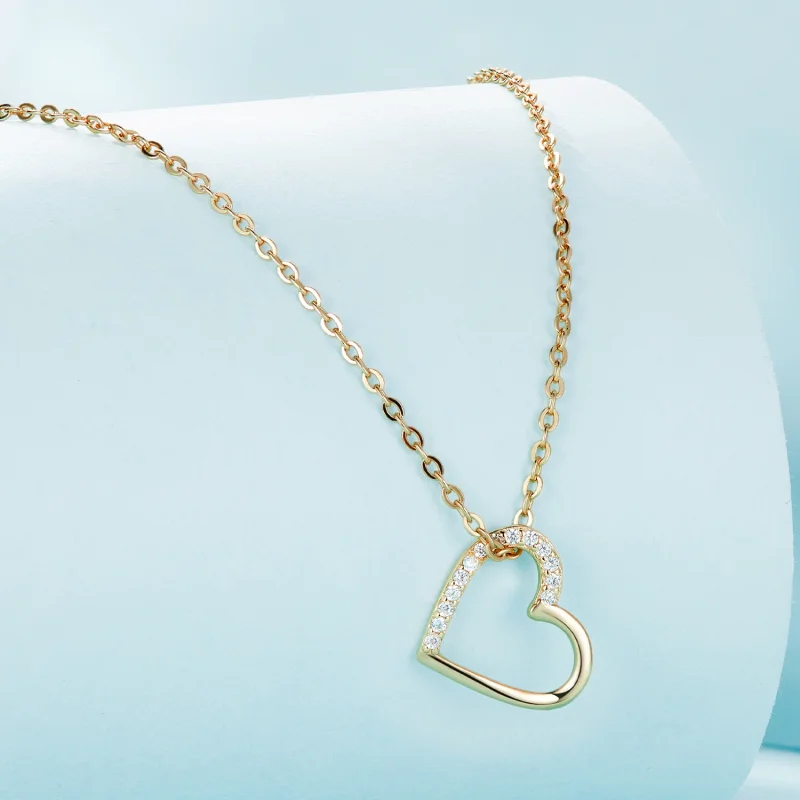 (image for) Pandora Style 14K Heart Necklace - SCN347-B - View 3