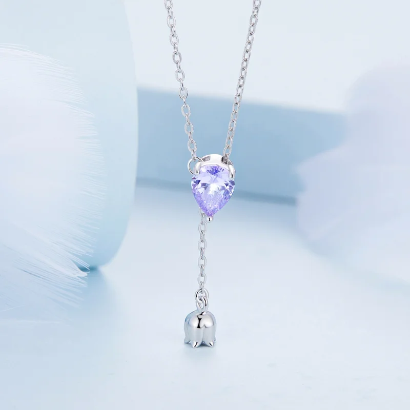 (image for) Pandora Style Amethyst Necklace - BSN271 - View 3