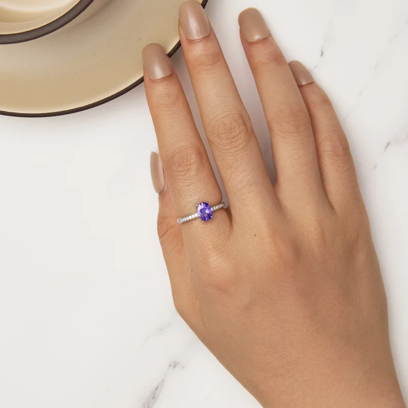 (image for) Pandora Style Amethyst Ring - BSR460-VT - View 5