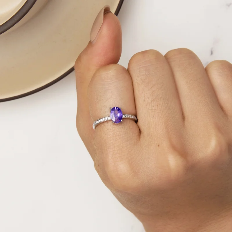 (image for) Pandora Style Amethyst Ring - BSR460-VT - View 6
