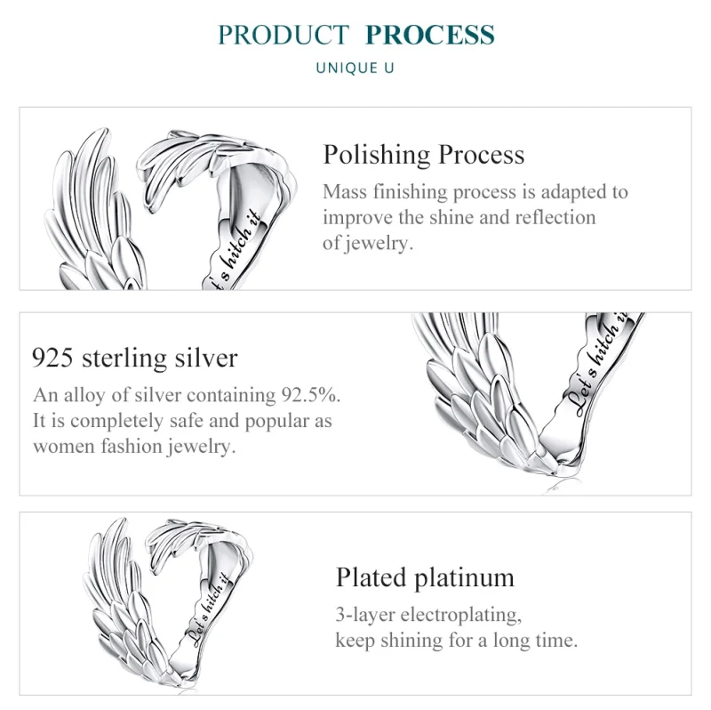 (image for) Pandora Style Angel Ring - BSR322 - View 2