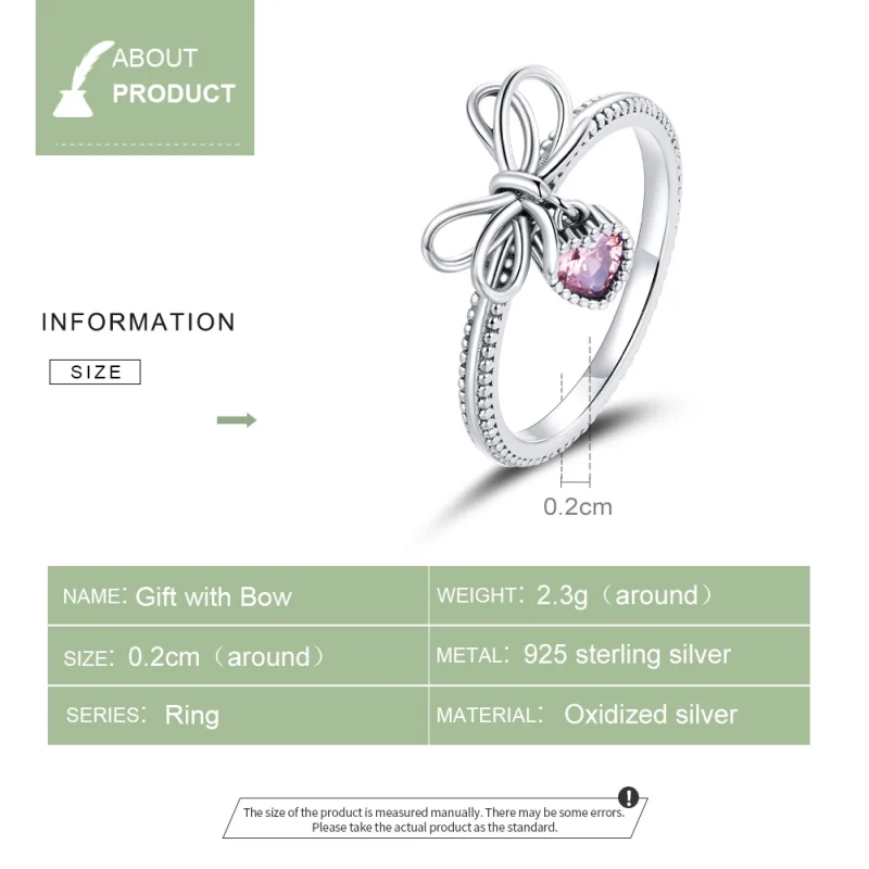 (image for) Pandora Style Bow Ring Silver - SCR682 - View 3