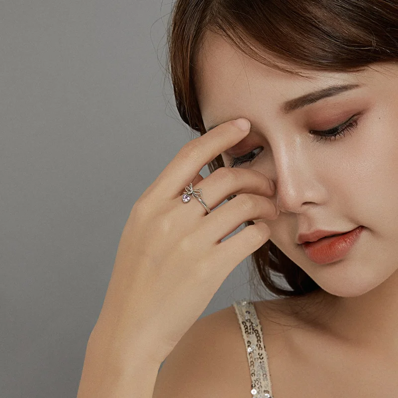 (image for) Pandora Style Bow Ring Silver - SCR682 - View 7