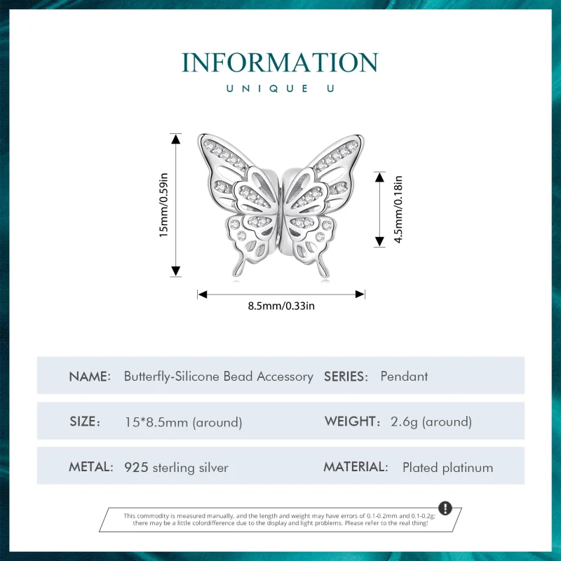 (image for) Pandora Style Butterflies Spacer Charm - BSC823 - View 4