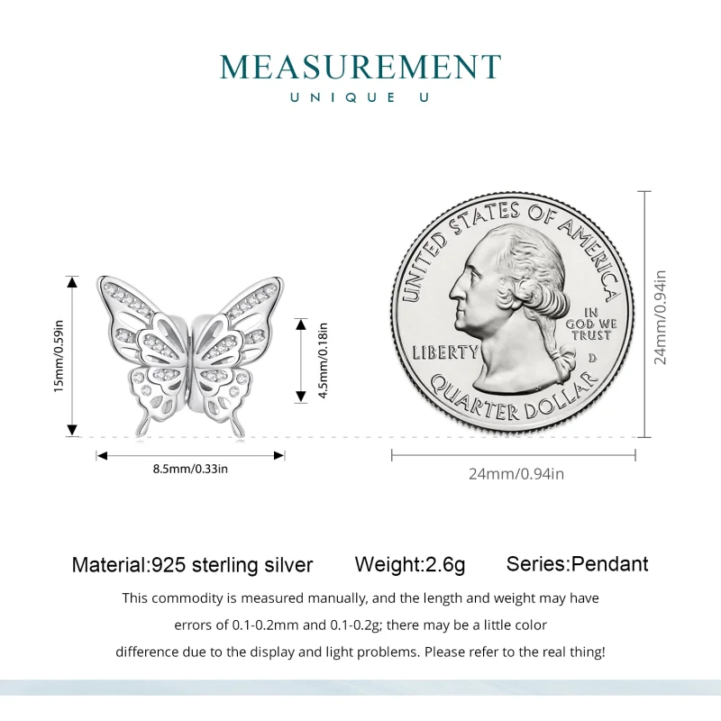 (image for) Pandora Style Butterflies Spacer Charm - BSC823 - View 5