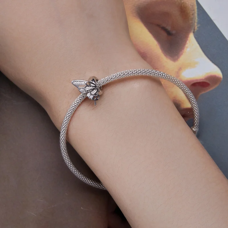 (image for) Pandora Style Butterflies Spacer Charm - BSC823 - View 7