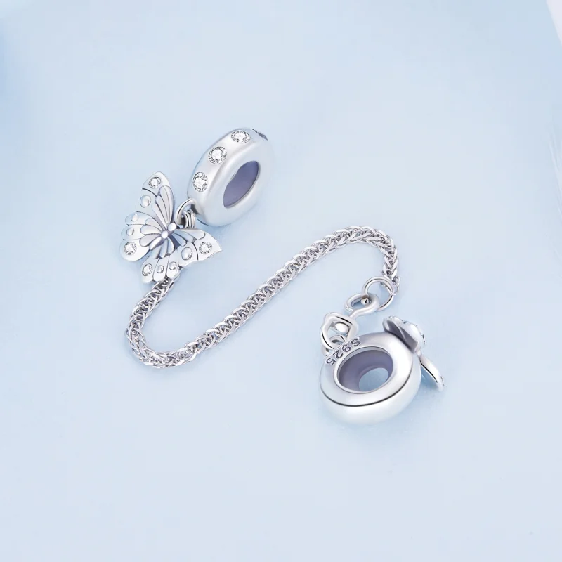 (image for) Pandora Style Butterfly Safety Chain - BSC801 - View 3