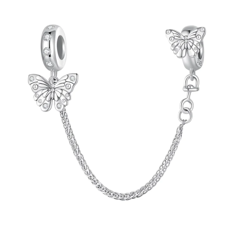 (image for) Pandora Style Butterfly Safety Chain - BSC801 - Product Image