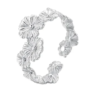 (image for) Pandora Style Classic Daisy Flower Band Open Ring - BSR382