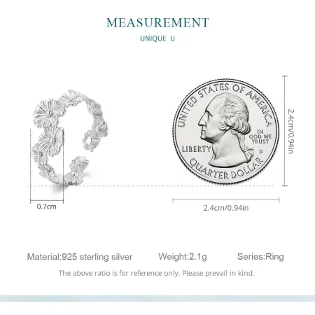 Pandora Style Classic Daisy Flower Band Ring - BSR382