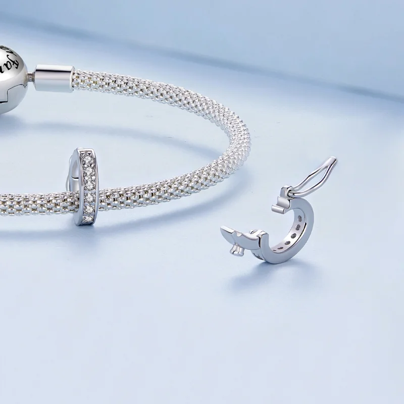 (image for) Pandora Style Clear Sparkle Spacer Charm - BSC886 - View 4