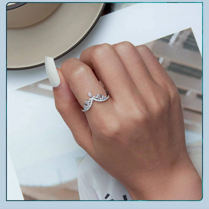 (image for) Pandora Style Crown Ring - BSR296 - View 3