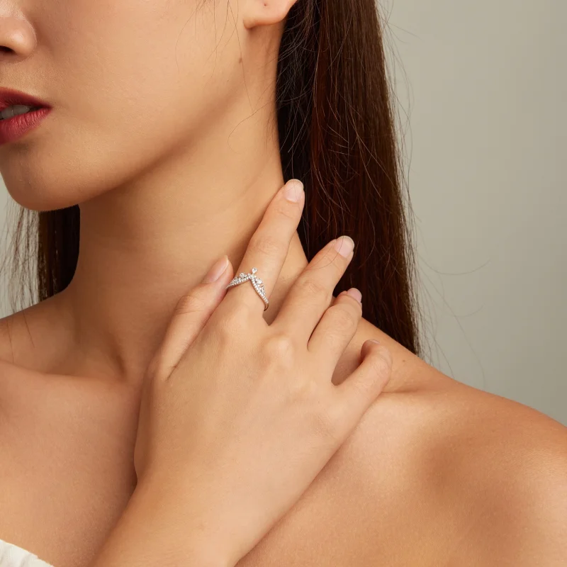 (image for) Pandora Style Crown Ring - BSR296 - View 8