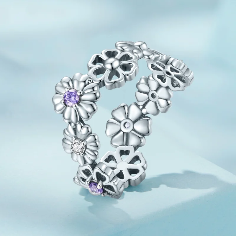 (image for) Pandora Style Daisy Chain Ring - SCR873 - View 2