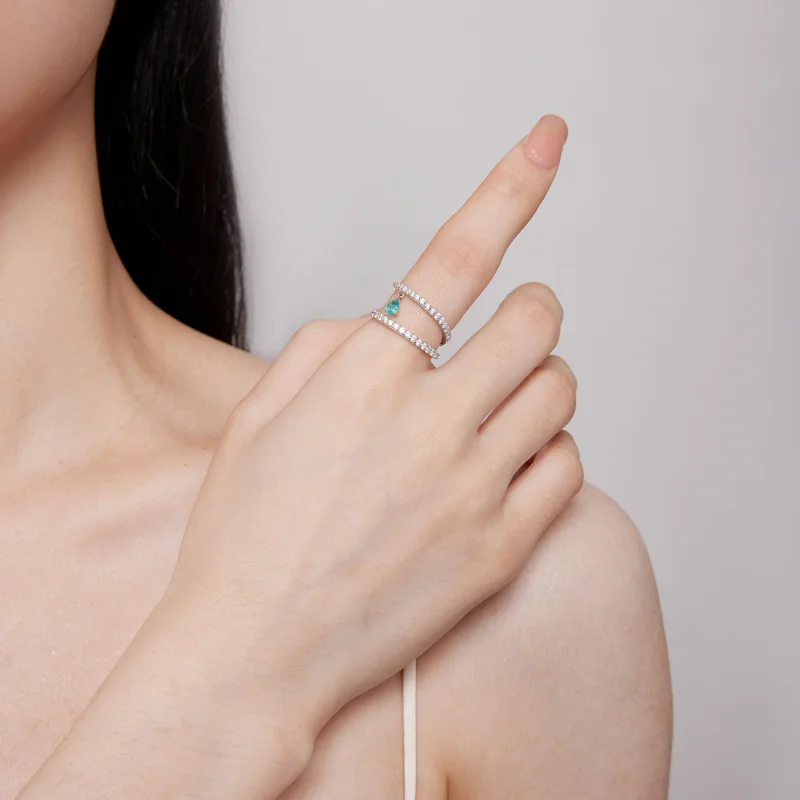 (image for) Pandora Style Dangle Ring - BSR417 - View 5