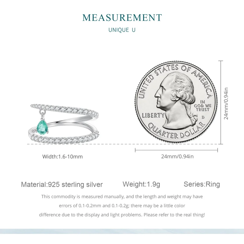 (image for) Pandora Style Dangle Ring - BSR417 - View 7