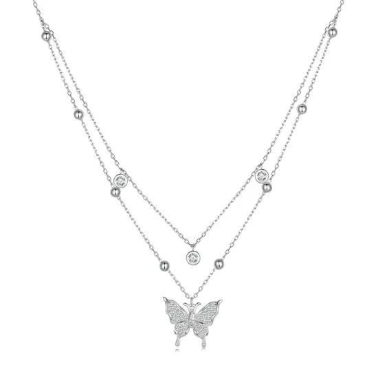 Pandora Style Double Chain Necklace - BSN308