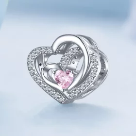 Pandora Style Double Heart Charm - BSC695 Pandora Style Double Heart Charm - BSC695