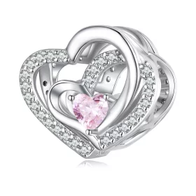 Pandora Style Double Heart Charm - BSC695 Pandora Style Double Heart Charm - BSC695